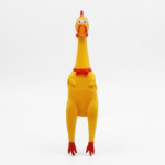 Screaming Rubber Chicken Pet Dog Squeaker Chew Toy (Large, Yellow)