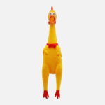 Screaming Rubber Chicken Pet Dog Squeaker Chew Toy (Large, Yellow)